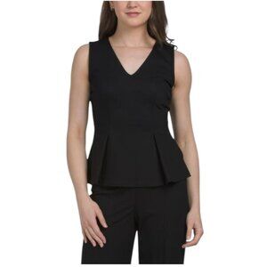 KENNETH COLE Sleeveless V-neck Peplum Top